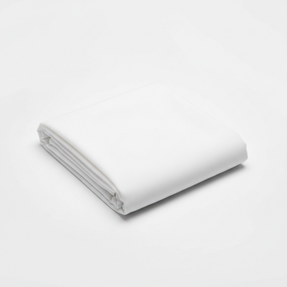 White Jam Cotton fabric flat lay on light grey background