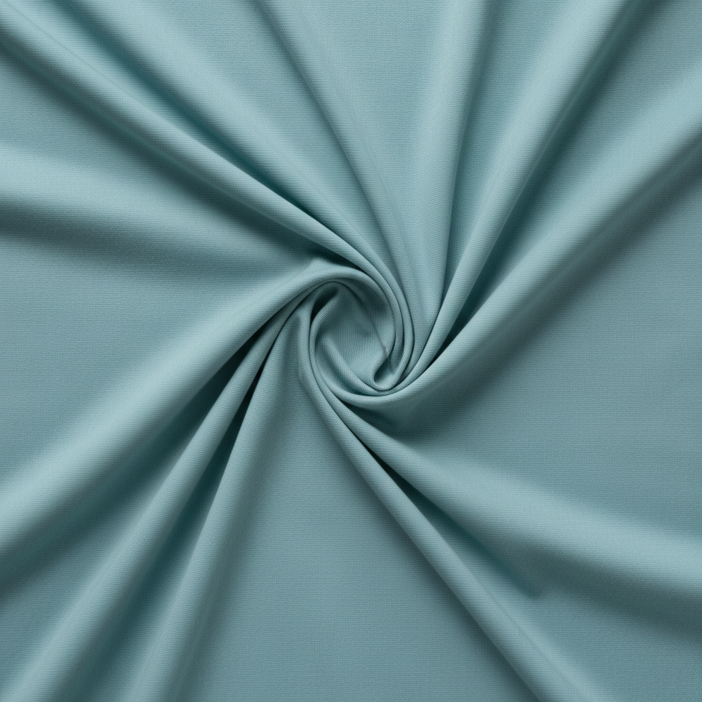 Sky blue jam cotton fabric in elegant diagonal twill fold hero shot showing natural drape
