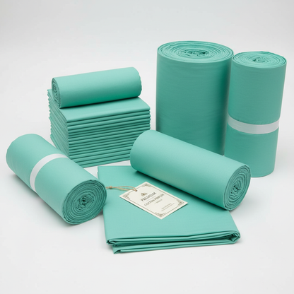 Green Cotton Poplin Fabric folded showing texture