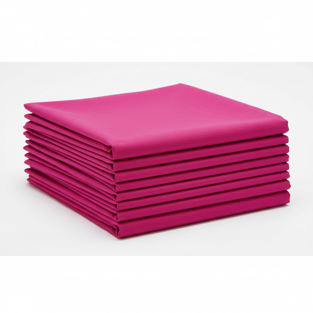 Pink Cotton Poplin Fabric folded showing texture