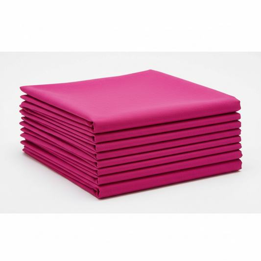 Pink Cotton Poplin Fabric folded showing texture
