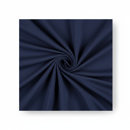 Royal blue jam cotton fabric in elegant diagonal twill fold hero shot showing natural drape