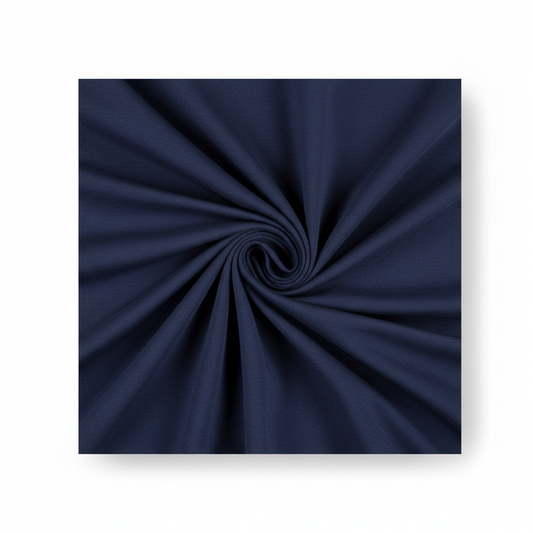 Royal blue jam cotton fabric in elegant diagonal twill fold hero shot showing natural drape