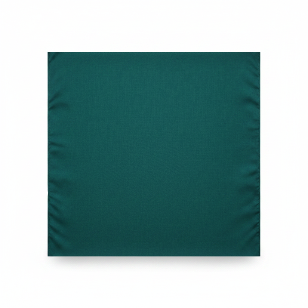 Teal green cotton poplin lycra fabric flat lay showing smooth fine weave texture