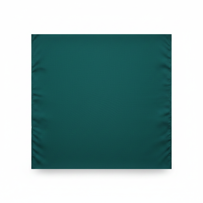 Teal green cotton poplin lycra fabric flat lay showing smooth fine weave texture