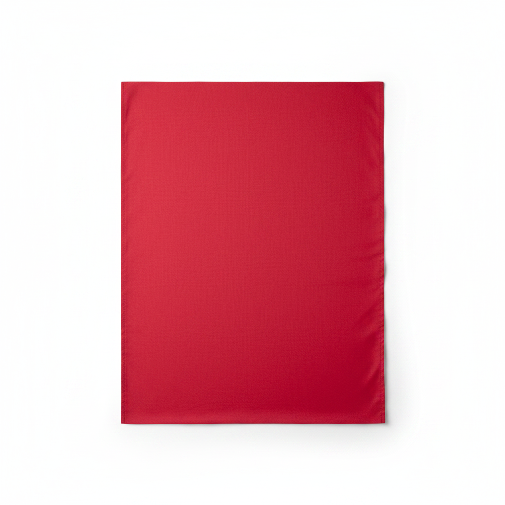 Candy red cotton poplin lycra fabric flat lay showing smooth fine weave texture
