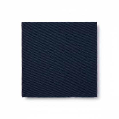 Navy blue rayon slub lycra fabric laid flat showing diagonal ribbed weave texture