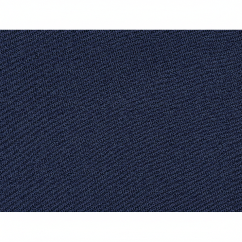 Extreme macro close-up of royal blue jam cotton fabric showing ribbed twill weave structure and thread detail