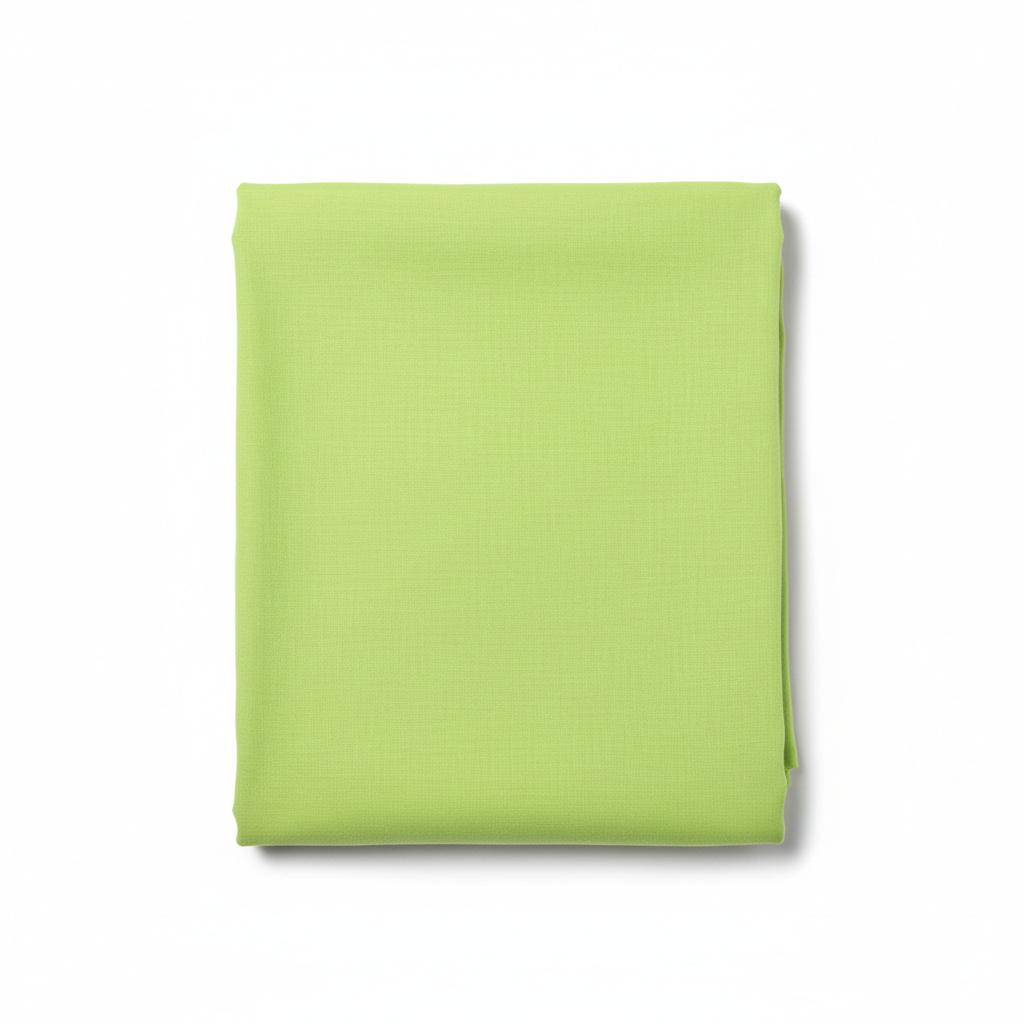 Lime green Jam Cotton fabric flat lay on white background