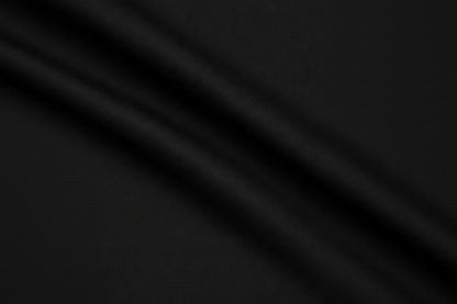 Close-up macro shot of Black Cotton Poplin Lycra Fabric showing fine rib texture and smooth weave