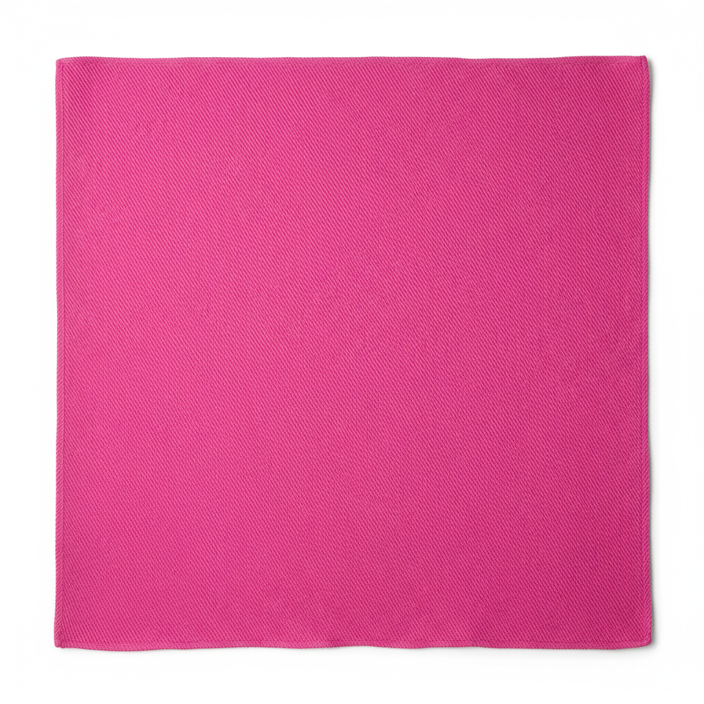 Hot pink jam cotton fabric laid completely flat showing full piece and ribbed twill texture