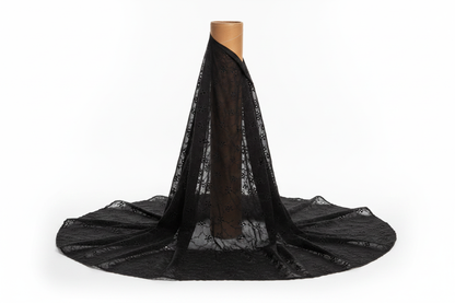 Black Blossom Schiffli Fabric – 20 Metre Thaan