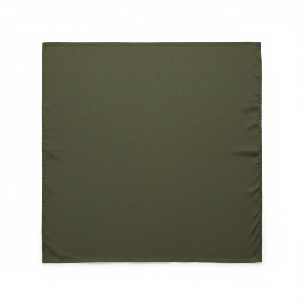 Military green cotton poplin lycra fabric flat lay showing smooth fine weave texture