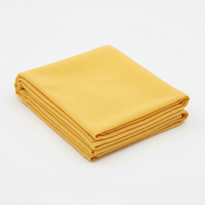 Yellow Jam Cotton fabric flat lay on white background