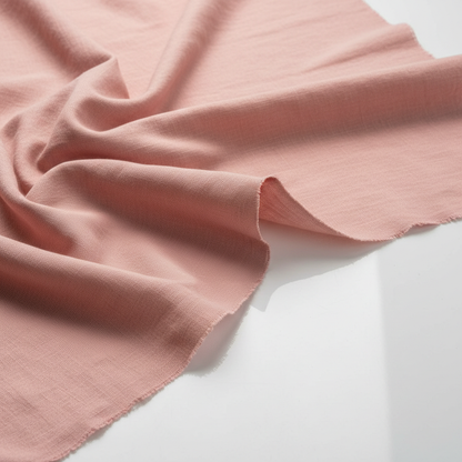 Rose pink Jam Cotton fabric draped close-up showing soft texture and natural fall