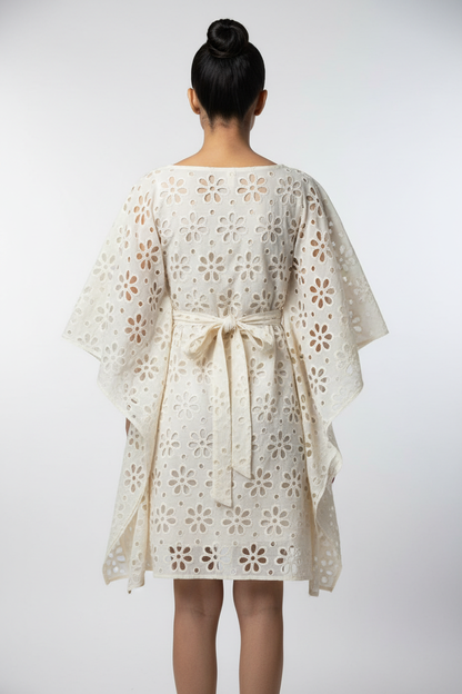 Jasmine Kora Schiffli Kaftan Dress - Back View
