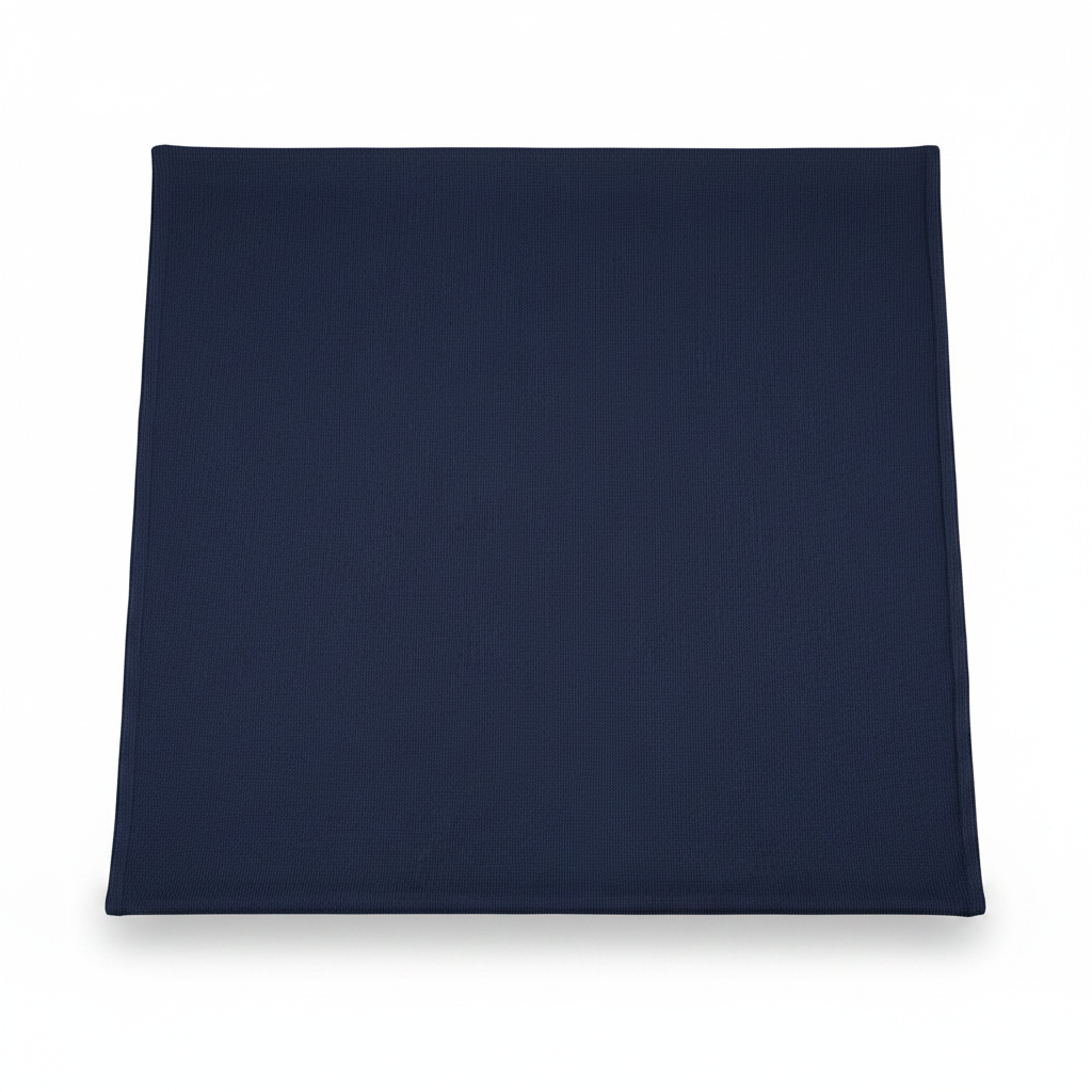 Royal blue jam cotton fabric laid completely flat showing full piece and ribbed twill texture