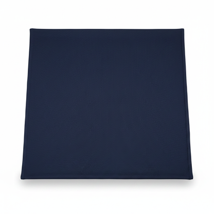 Royal blue jam cotton fabric laid completely flat showing full piece and ribbed twill texture
