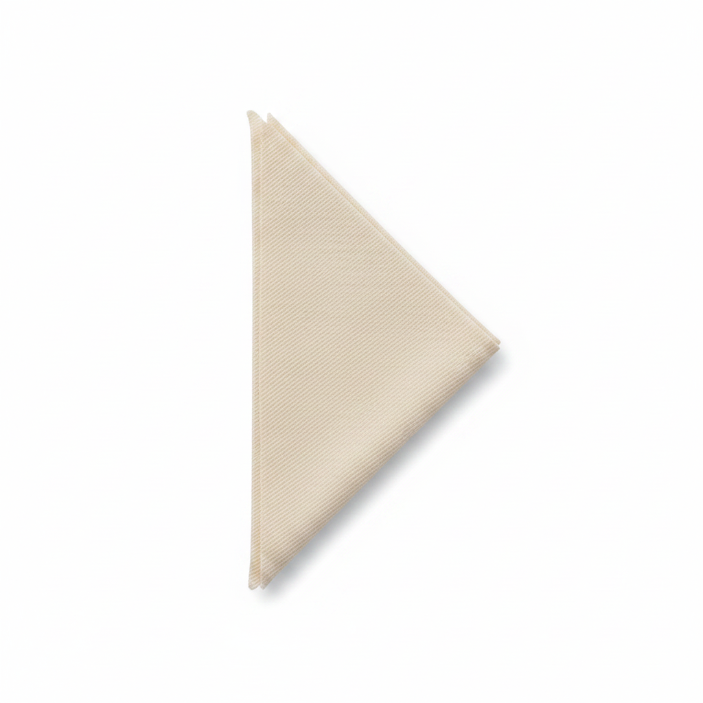 Off white rayon slub lycra fabric diagonal fold hero shot showing drape and stretch