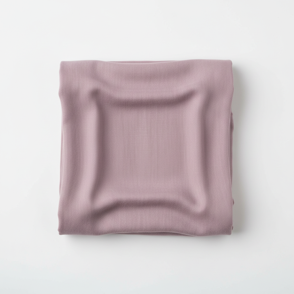 Mauve Jam Cotton fabric flat lay on white background