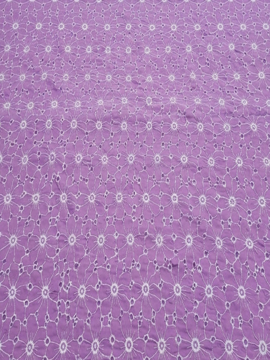 Daisy Web Pattern Onion pink schiffli fabric