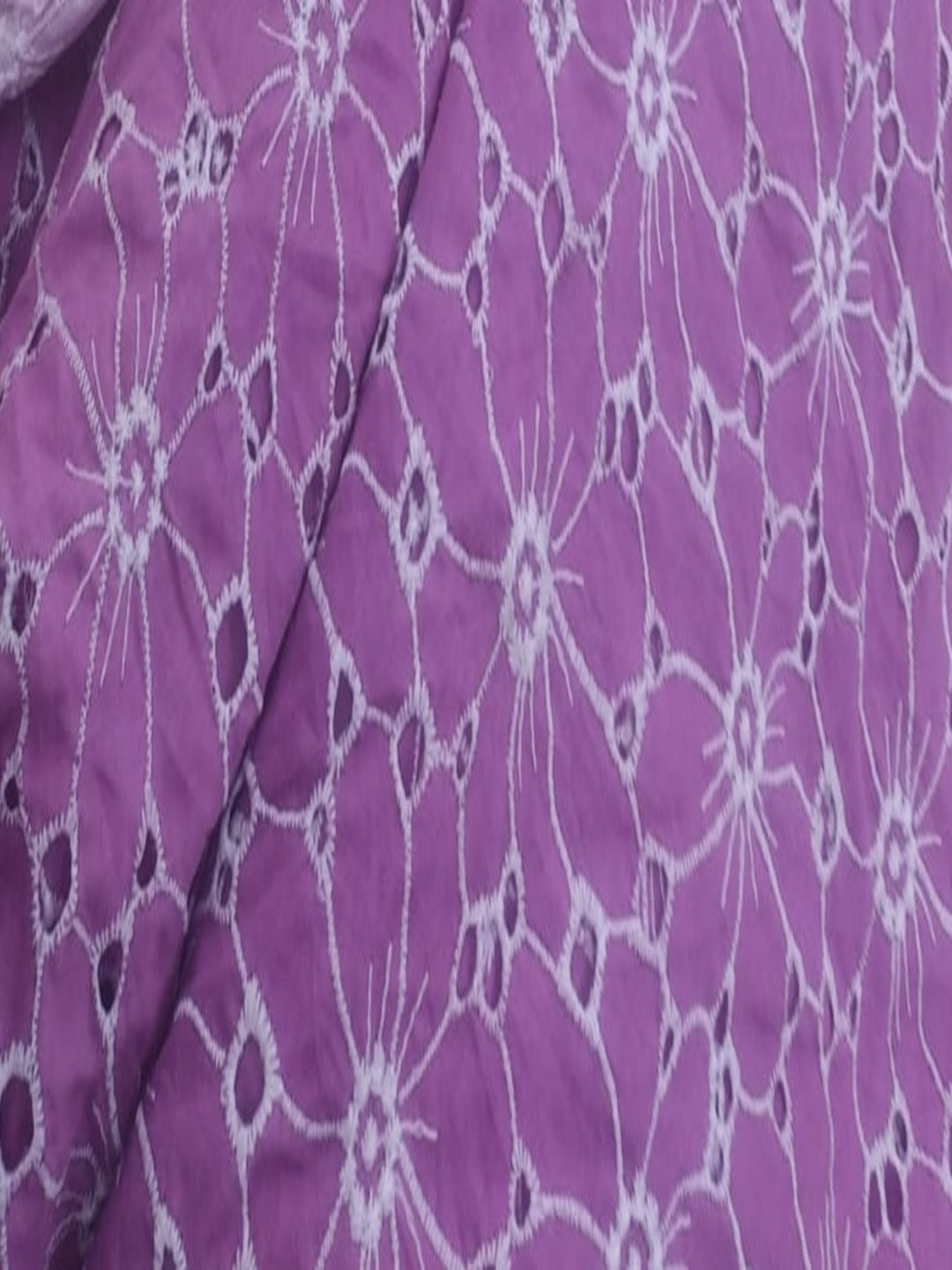 Daisy Web Pattern Onion pink schiffli fabric