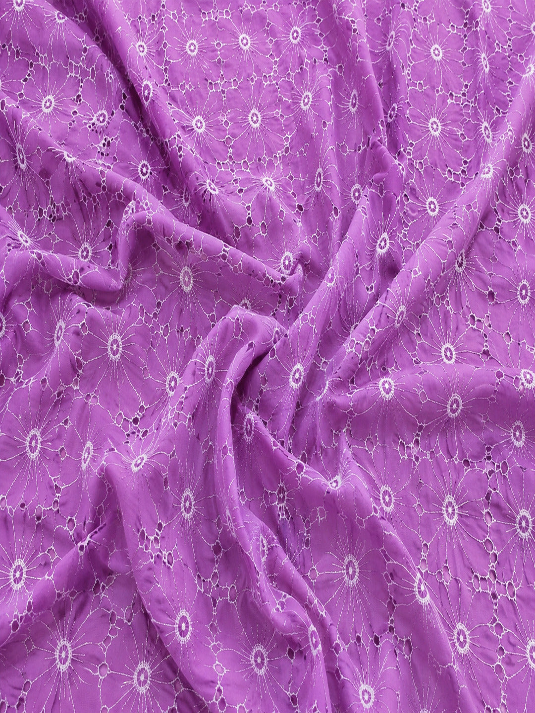 Daisy Web Pattern Onion pink schiffli fabric