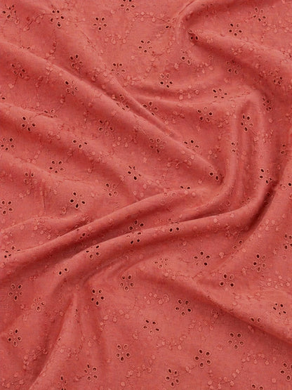 Peach Blossom Cotton Embroidered schiffli fabric