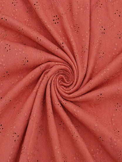 Peach Blossom Cotton Embroidered schiffli fabric