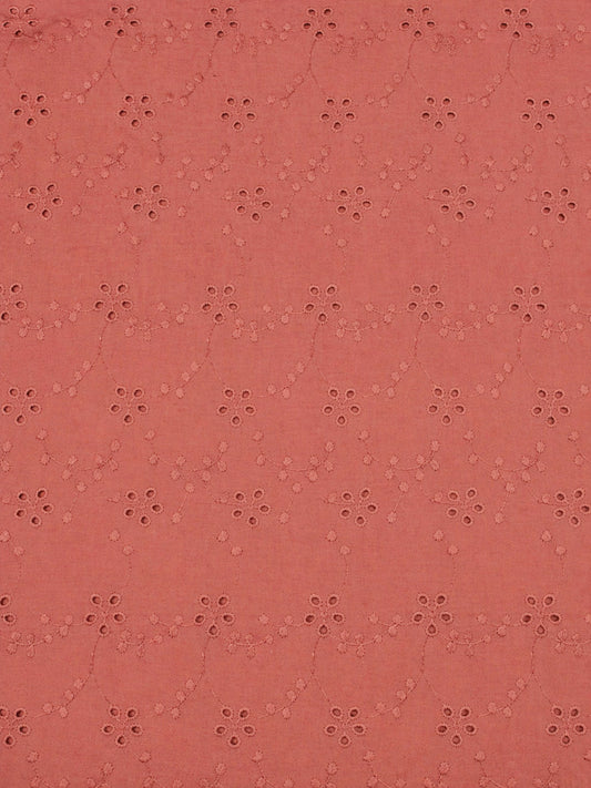 Peach Blossom Cotton Embroidered schiffli fabric