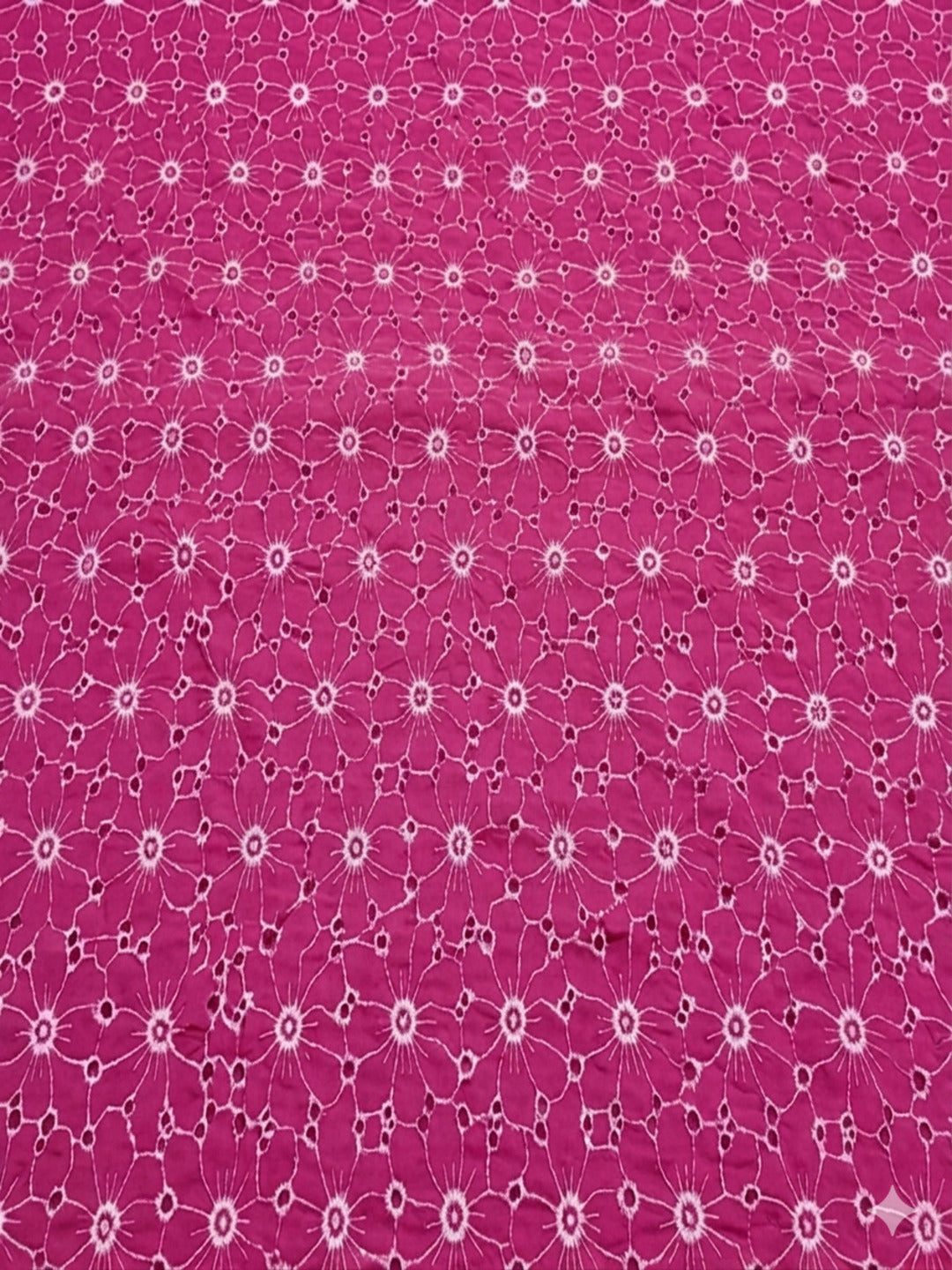Daisy Web Pattern Majanta pink schiffli fabric