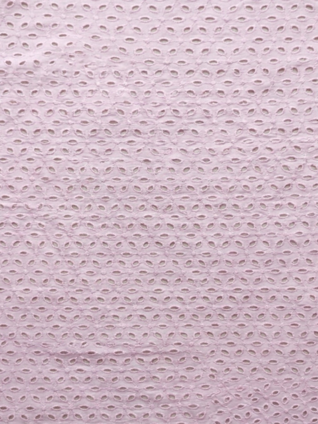 Baby Pink six hole schiffli embroidered fabric