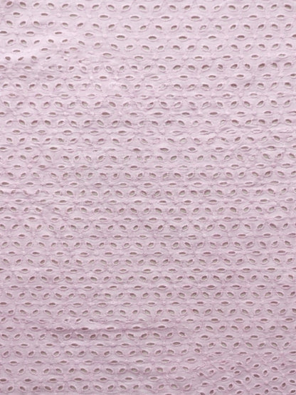 Baby Pink six hole schiffli embroidered fabric
