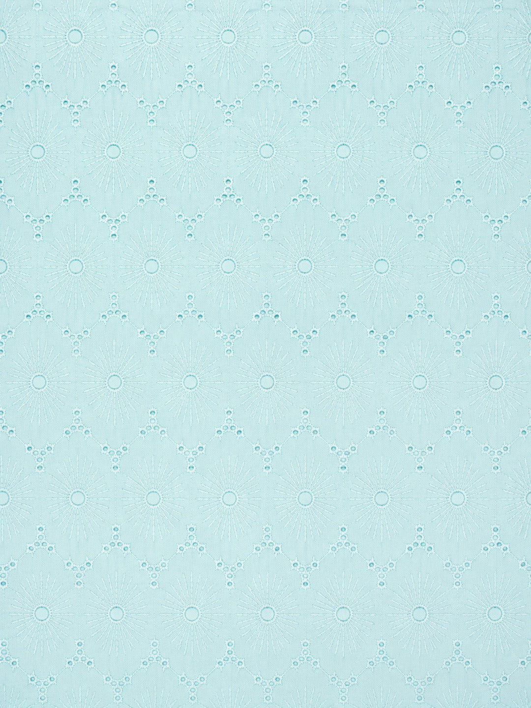 sky blue wardrobe pattern schiffli Cotton Fabric