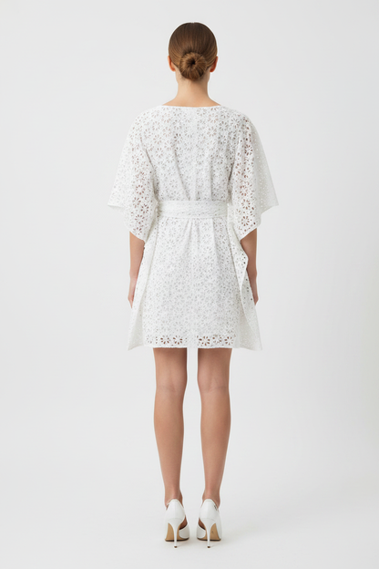White Eyelet Kaftan Back