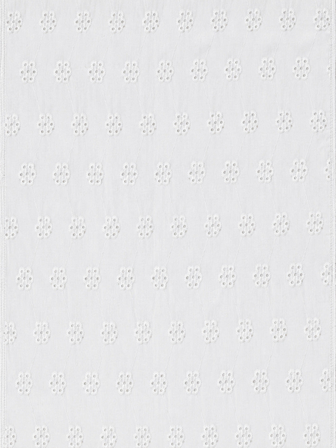 White floral schiffli embroidered fabric