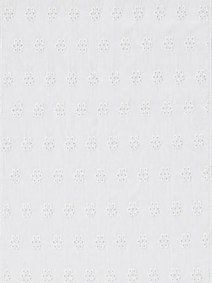 White floral schiffli embroidered fabric