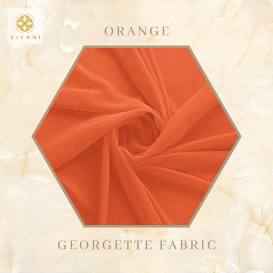Georgette Fabric Orange Siyani Clothing India