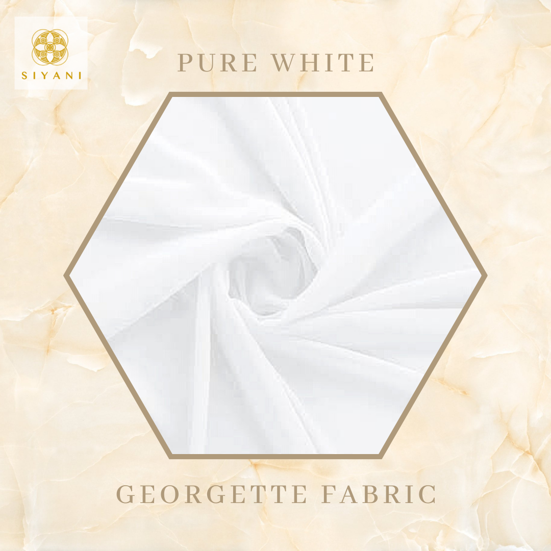 Georgette Fabric White Siyani Clothing India