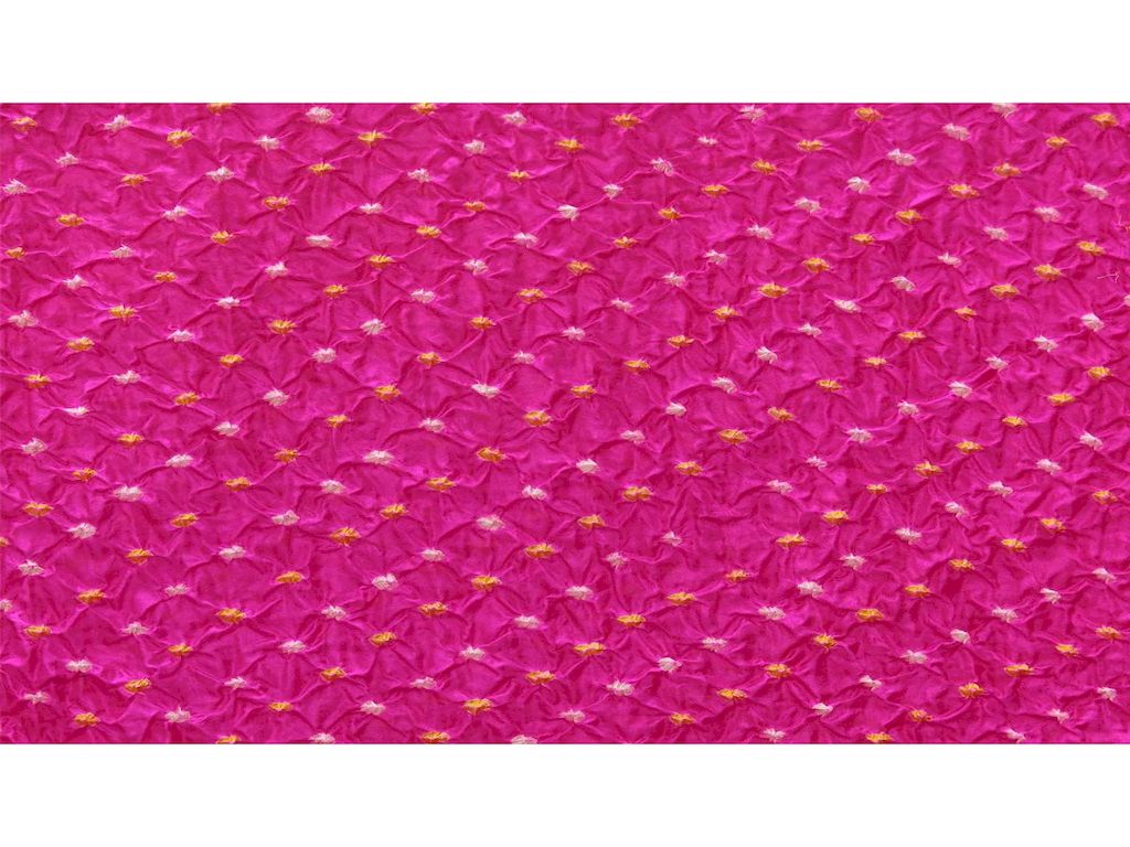Rayon Hot Pink Tie And Dye Bandhani Fabric - Siyani Clothing India