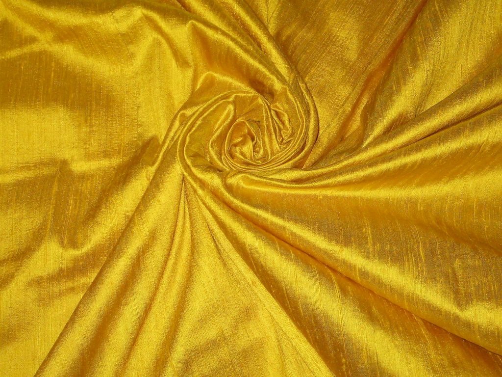 Mustard Dupion Silk Fabric Siyani Clothing India