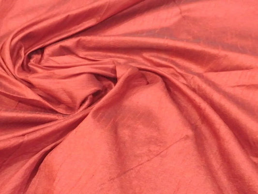 Peach Dupion Silk Fabric Siyani Clothing India