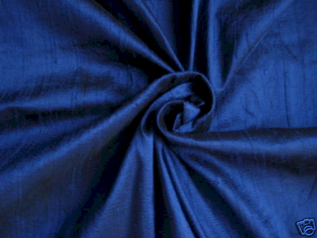 Royal Blue Dupion Silk Fabric Siyani Clothing India