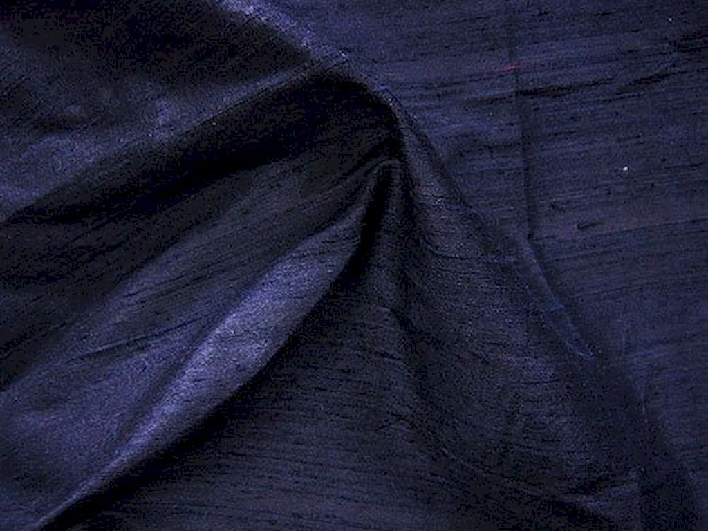 Dark Blue Dupion Silk Fabric Siyani Clothing India