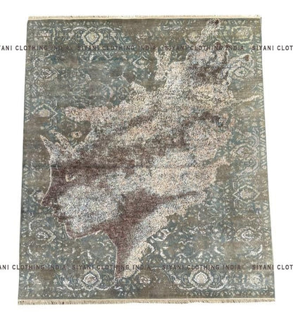 Siyani Brown Unicorn Pattern Hand Knotted Carpet