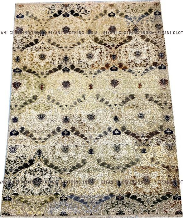Siyani Ombre Golden Abstract Design Hand Knotted Carpet