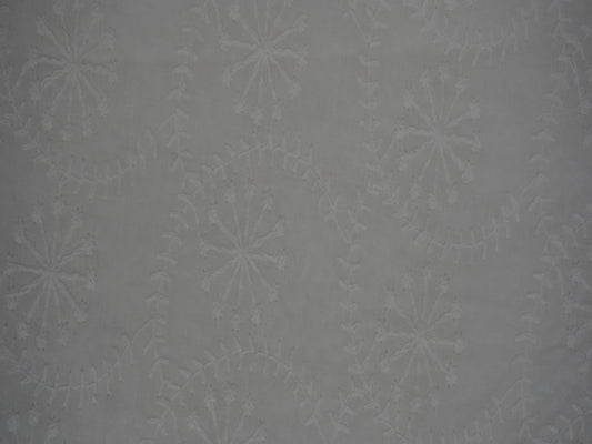 White Dyeable Circular Design Chikankari Embroidered Fabric Siyani Clothing India