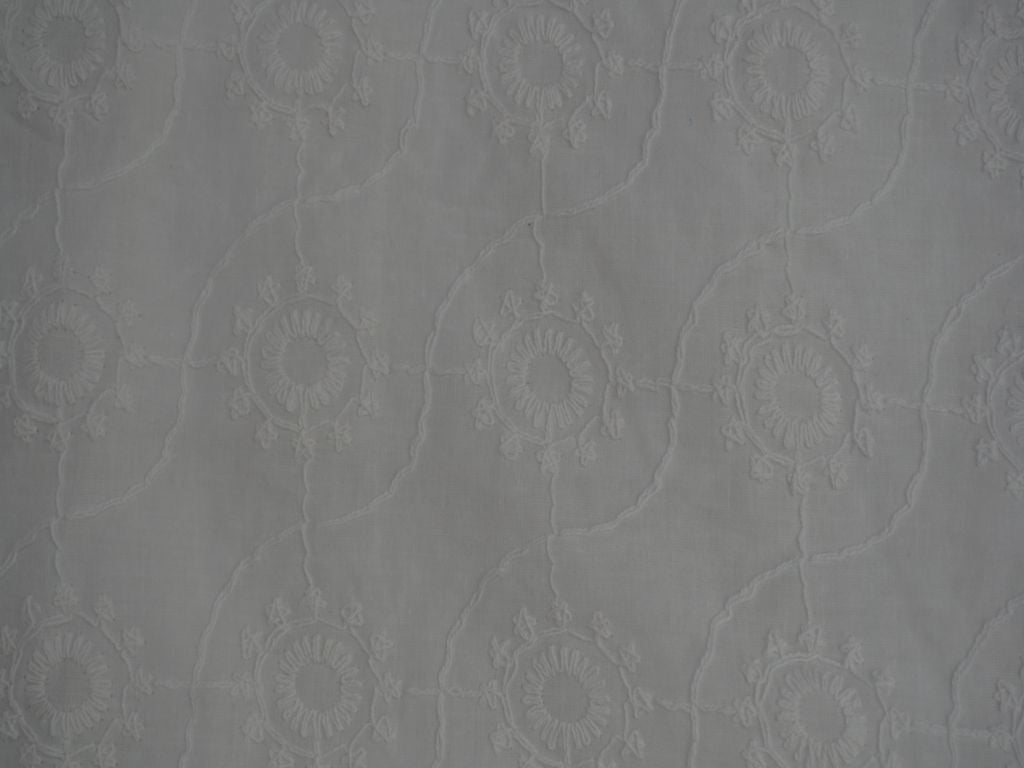 White Dyeable Floral Design Chikankari Embroidered Fabric Siyani Clothing India