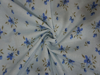 White Flower Print Cotton Fabric Siyani Clothing India