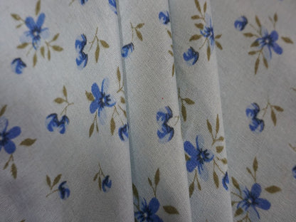 White Flower Print Cotton Fabric Siyani Clothing India